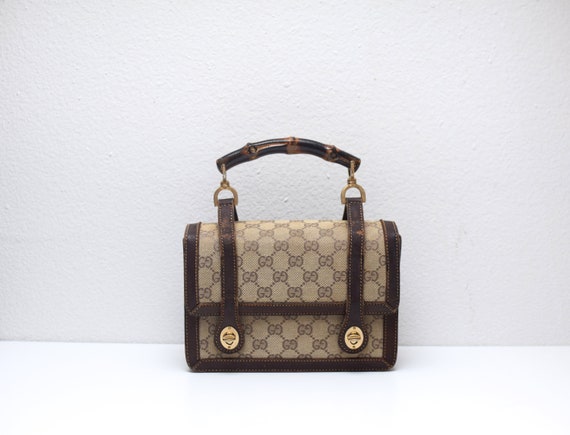 60s Gucci Lunch Box Handbag/ Bamboo 