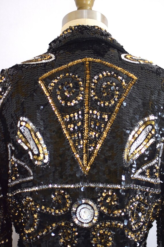 Sequined Evening Jacket/ Modi Beaded Jacket/ 80s … - image 5
