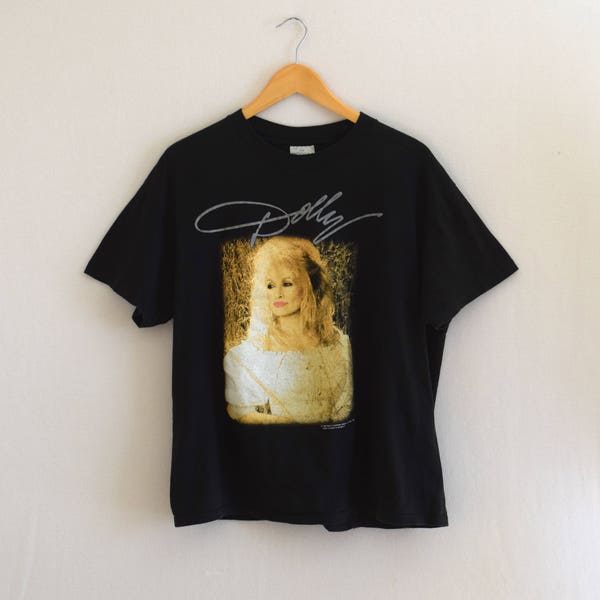 Dolly Parton Concert Tee/ 1992 Dolly Tour T-Shirt/ 90s Black Concert Tee/ Size Large XL