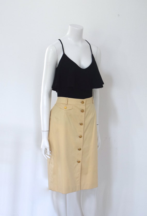 Escada Modern High Waisted Skirt/ Designer Cotton… - image 2