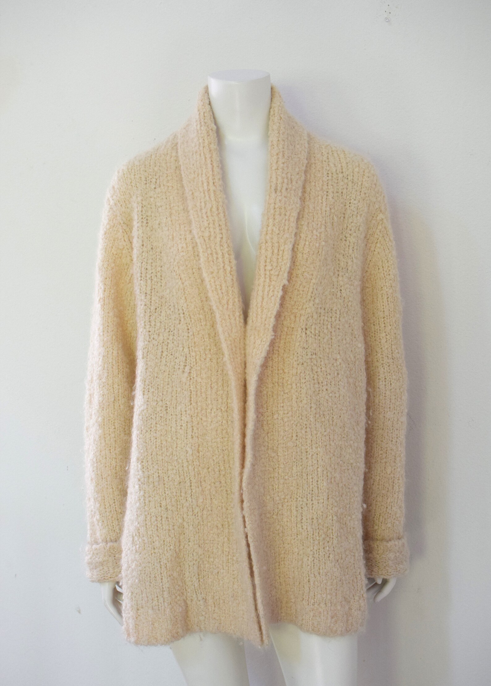 Ellen Tracy Wool Mohair Cardigan/ Off White Oversized Sweater/ | Etsy