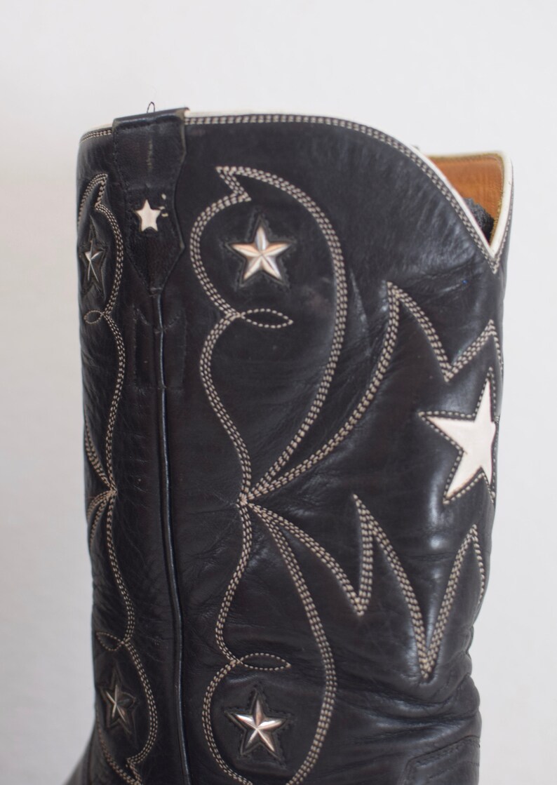 Stallion Star Cowboy Boots/ Designer Western Inlay Boots/ Etsy
