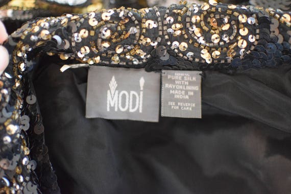 Sequined Evening Jacket/ Modi Beaded Jacket/ 80s … - image 7