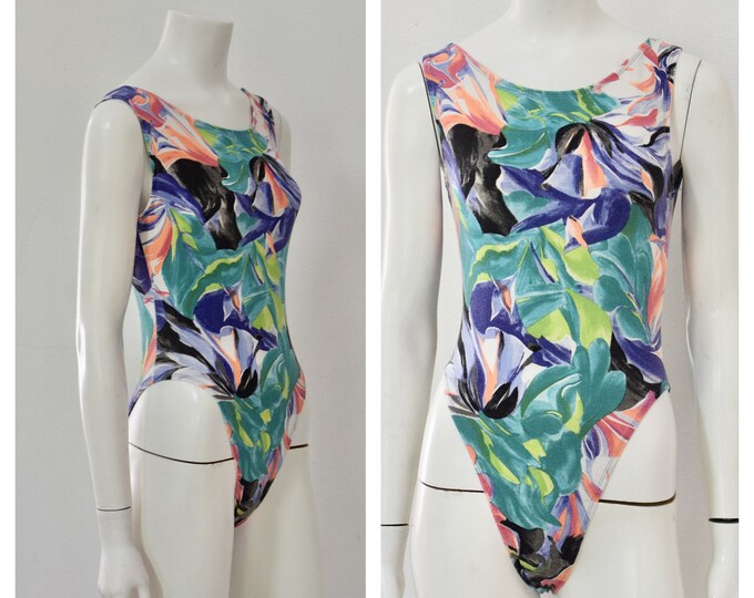 80s Aerobic Outfit/ Printed Vital Leotard/ Womens Size Small Etsy