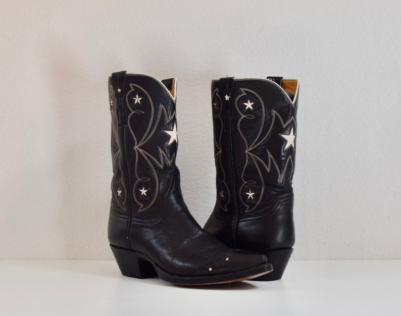 Stallion Star Cowboy Boots/ Designer Western Inlay Boots/ Etsy