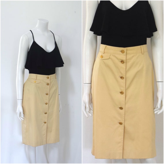 Escada Modern High Waisted Skirt/ Designer Cotton… - image 1