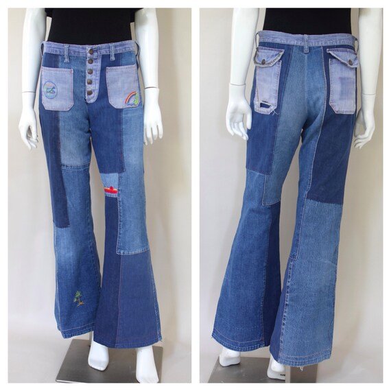 patchwork jeans from the 70s