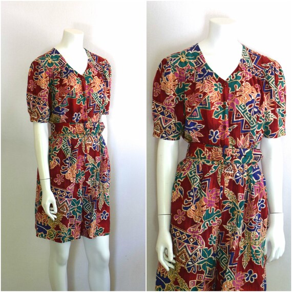 Batik Style Printed Romper/ Boho Cotton Playsuit/