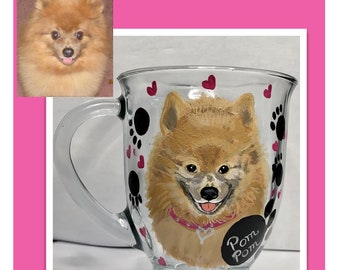 Dog Coffee Mug,, Custom Dog Portrait, Custom Painted Dog Coffee Mug, Dog Coffee Cup