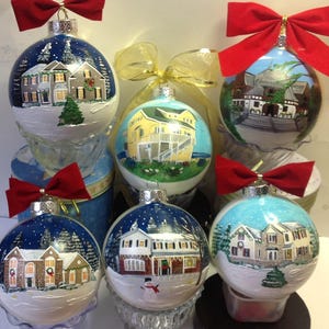 House Painted Ornament Custom Painted House Ornament bulb