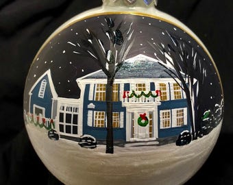 Your House Custom painted on a glass Christmas ornament, Custom Painted House Ornament First Home Christmas bulb, Custom Painted House, home