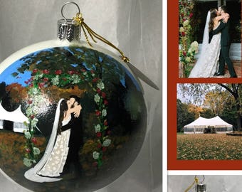 Portrait Ornament Custom Painted Family Portrait Christmas Portrait Bulb