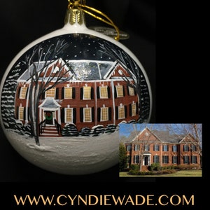 Custom Painted House Ornament, Custom First Home Ornament, Custom Painted House Bulb, Custom House Realtor Closing Gift image 4