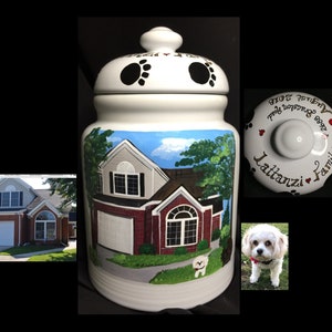 Cookie Jar, House Portrait, Custom Painted House, Portrait House Warming Gift  Realtor Closing New Home Gift