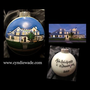5” Custom Painted House Ornament bulb