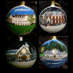 Home Custom Painted Christmas Ornament, Painted House Ornament Bulb