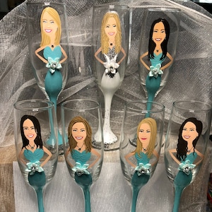 Will you be my bridesmaid, bridesmaid proposal, custom bridesmaid, portrait bridesmaid wine glass