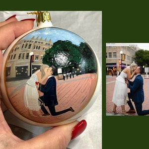 Décoration de fiançailles, Fiançailles, Veux-tu m&#39;épouser, Je viens de nous fiancer, nous allons nous marier, Fiançailles Boule de Noël, Fiançailles sur mesure