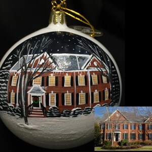 Custom House Portrait Ornament, Personalized Watercolor Home Ornament, New Home Gift, Moving Gift, Real Estate Gift,Closing Gift,Paint house