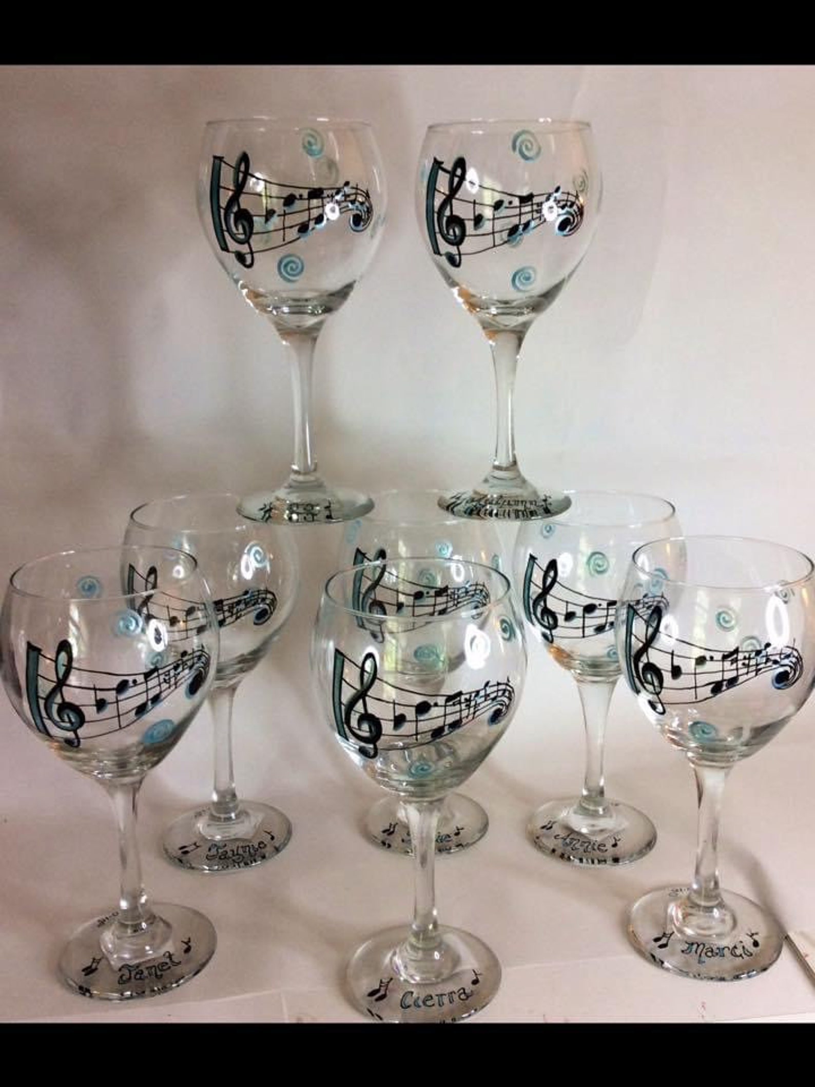 Music Note Wine Glass Personalized Musical Wine Glass Music | Etsy