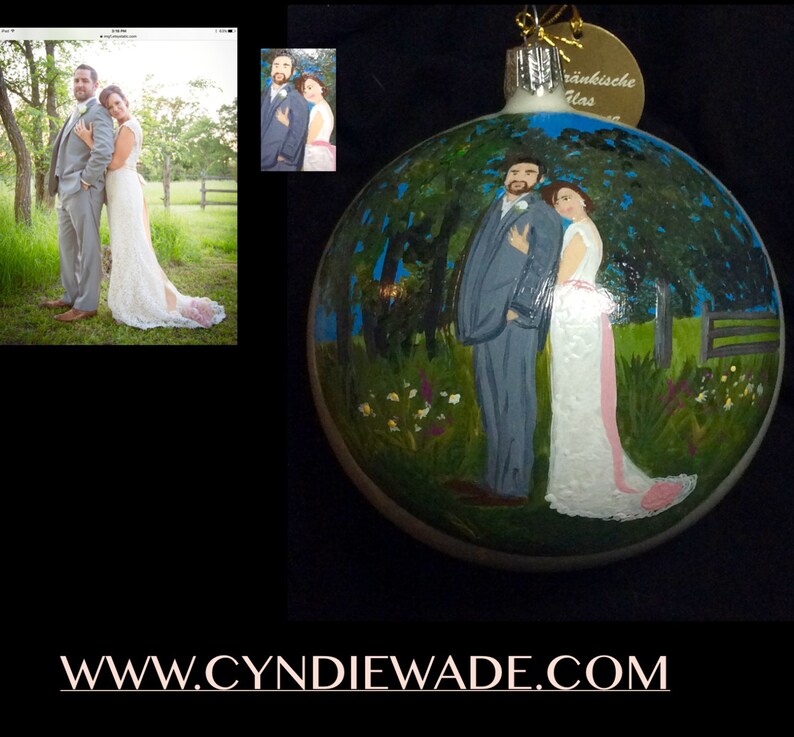 Custom Wedding CHRISTMAS Ornament Wedding Portrait Ornament Etsy UK