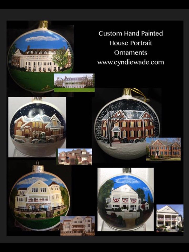 Custom Painted House Ornament, Custom First Home Ornament, Custom Painted House Bulb, Custom House Realtor Closing Gift image 3