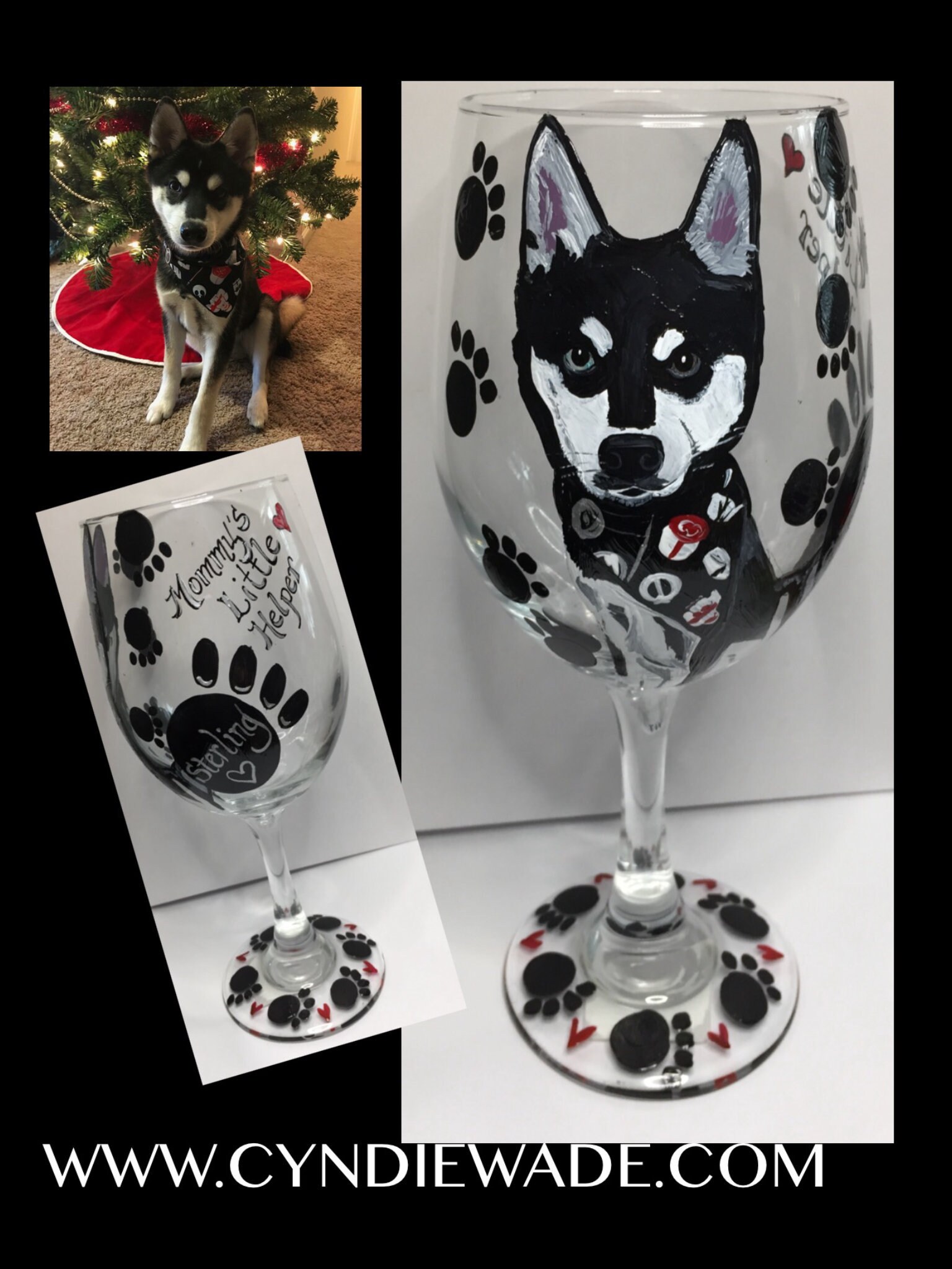 Dog Wine Glass Dog Portrait Custom Painted Dog Wine Glass | Etsy