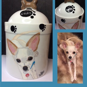Dog Treat Jar, Dog treat Canister, Custom Treat Jar,  Painted Dog Bone Jar, Dog Cookie Jar