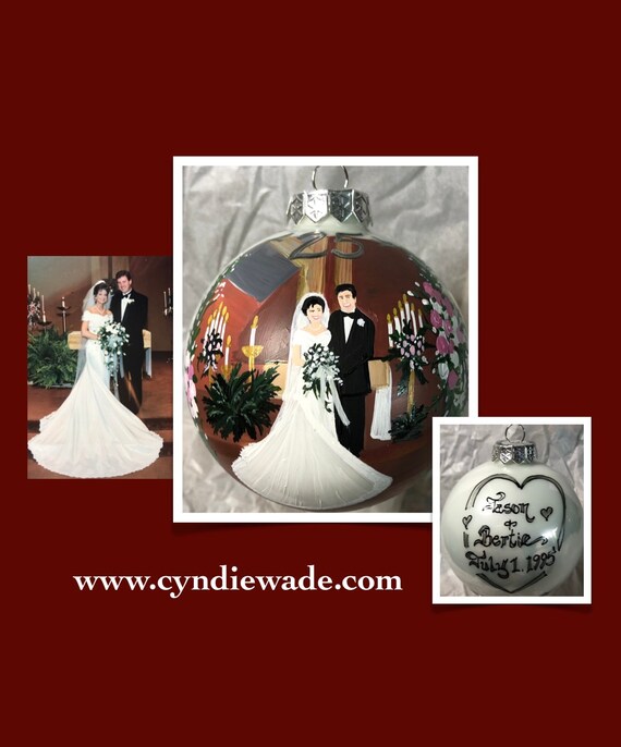 Custom Wedding Anniversary Ornament, Anniversary Bulb, Custom Anniversary Ornament,  Christmas Bulb