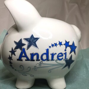 Personalized piggy bank, custom painted piggy bank, baby nursery, child gift, baby shower gift, child room decor, baby nursery piggy bank