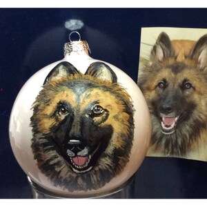 Portrait Dog Painted Ornament Custom Dog Puppy Paintec Bulb - Etsy