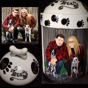 Custom painted cookie jar, bridal shower gift, house warming, realtor gift, painted cookie jar, cookie jars, personalized cookie jar