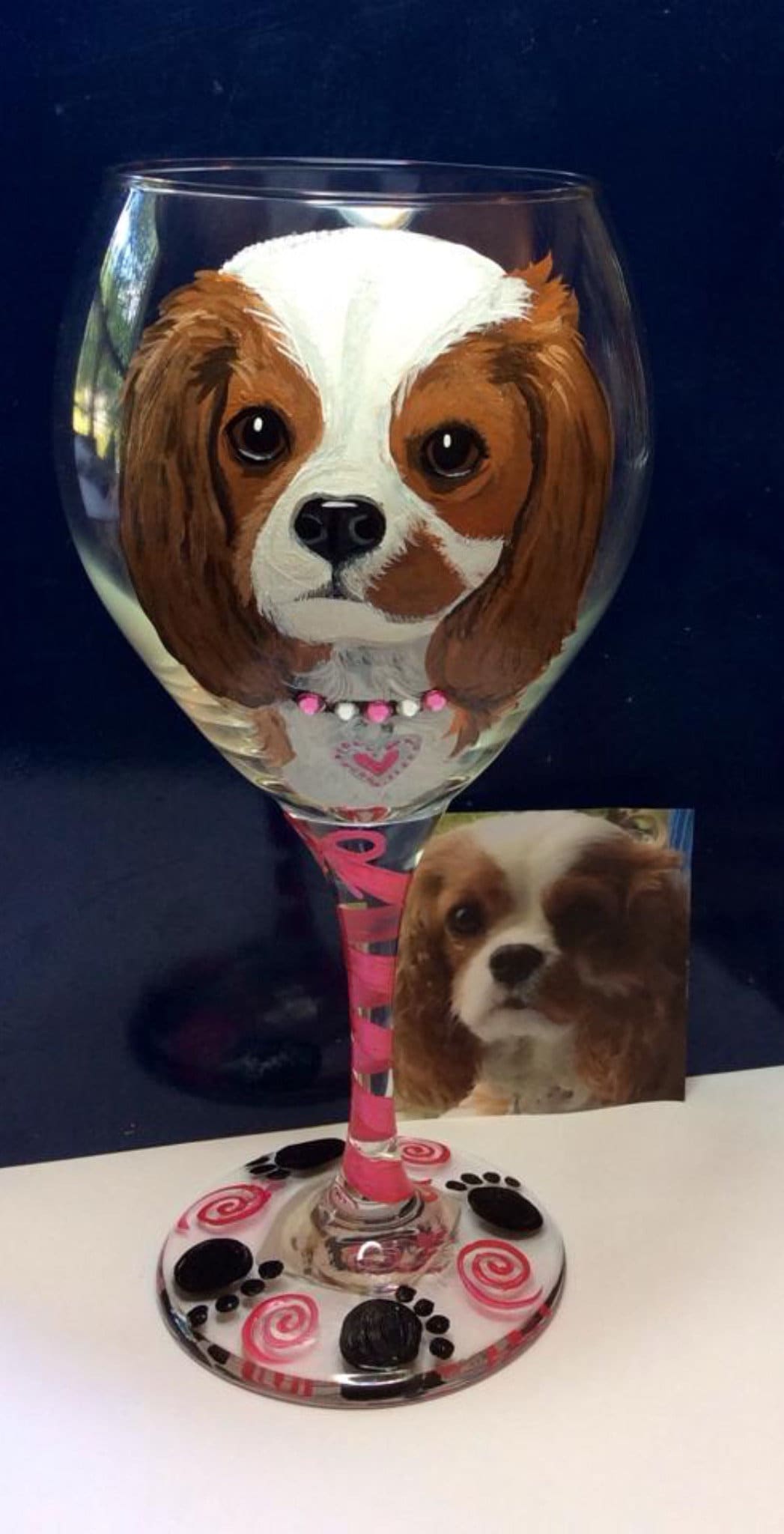 Custom Dog wine glass Dog Portrait painted Dog wine glass Etsy