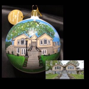 Custom Painted House Ornament 4.5&quot;