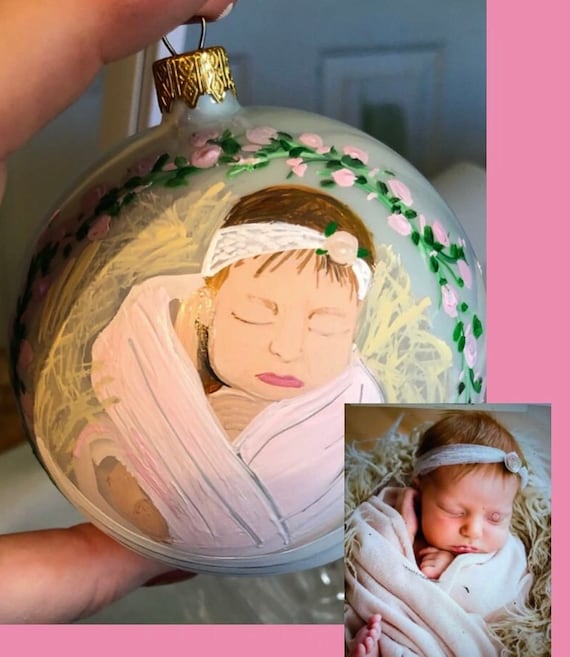 Baby's First Christmas, Child Portrait Ornament, Baby Ornament