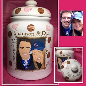 Custom Cooki Jar, Painted from your photo, Painted cookie jar, House Warming, New Home, Bridal Shower, Custom painted cookie jars