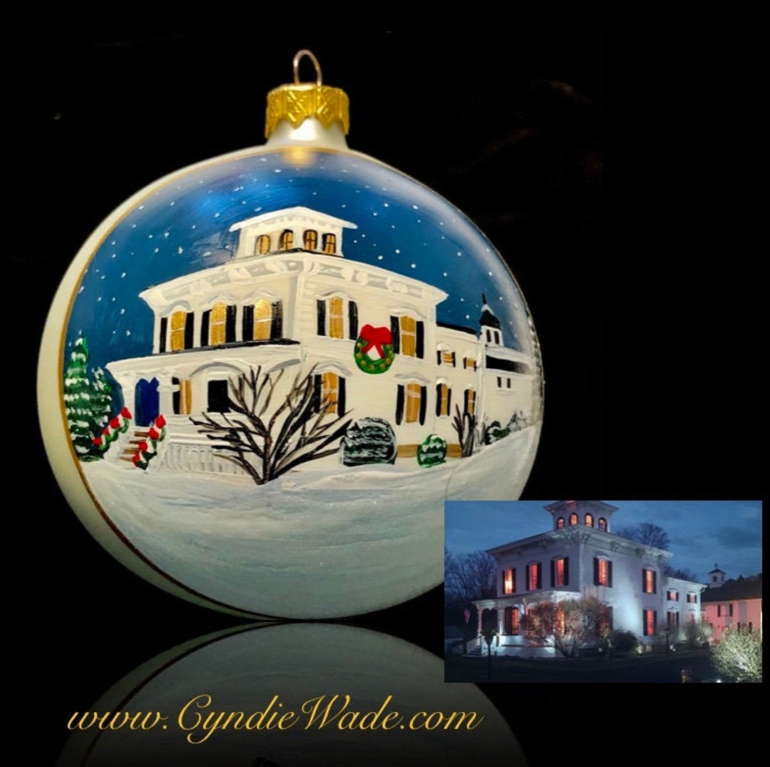 Custom Painted House Portrait, Custom House Ornament, Painted House ...