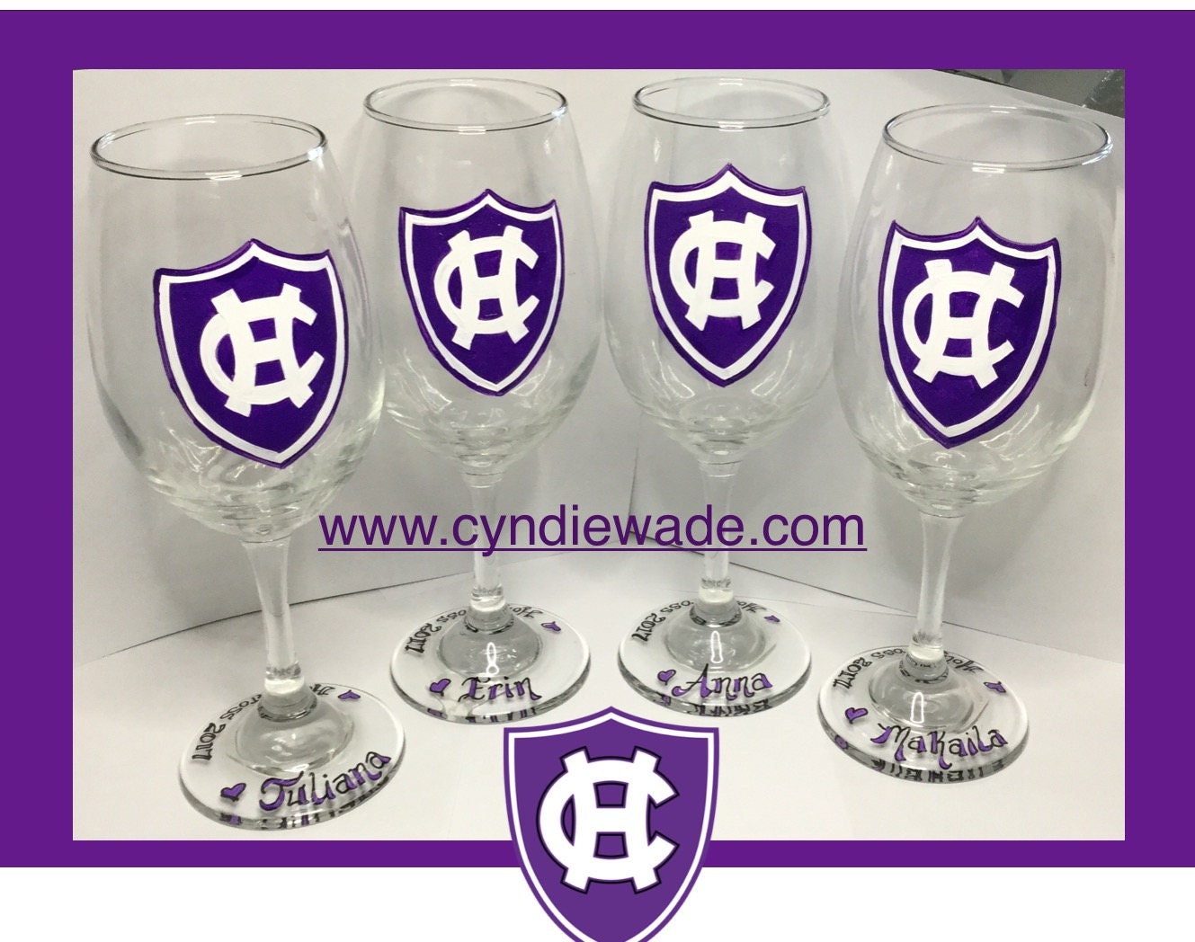College Logo Fraternity Sorority Wine Glasses Graduation Wine - Etsy