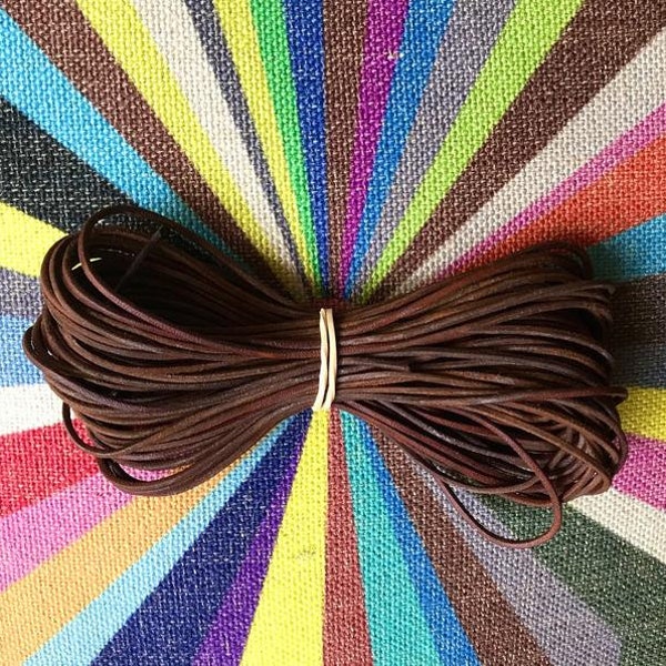 St Bart's Kangaroo Round unfinished leather cord 1.2mm thick round roo cord Whiskey -  BROWN >wonderful strong  pearl or ocean style jewelry