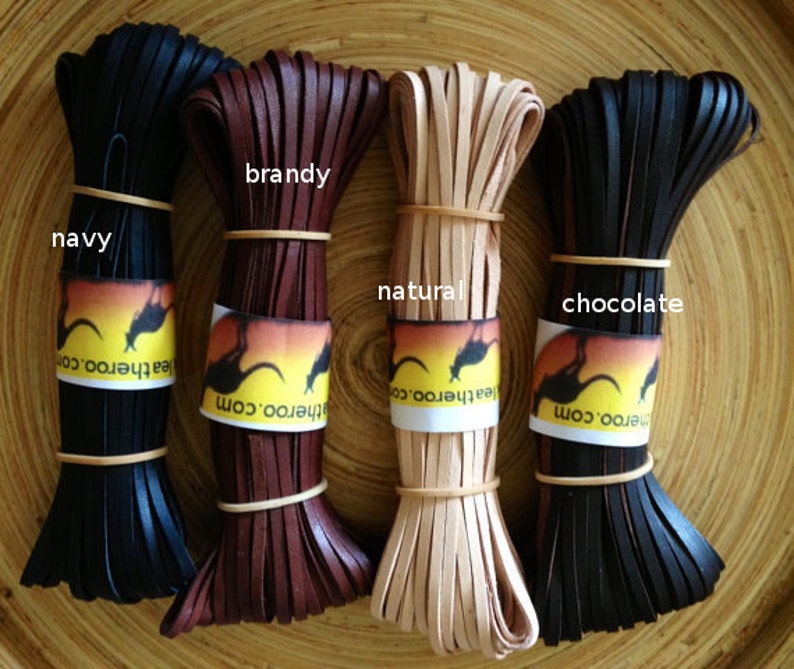 3.0mm 1/8 inch Kangaroo Leather Braiding Lace lacing whips dog leads model horse 10 Meter Hanks Colors image 4