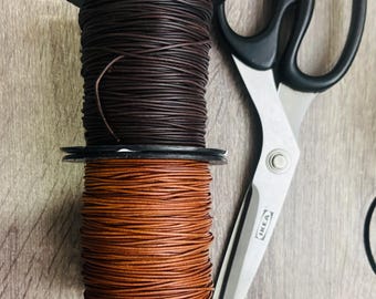 Roo Cord 100% Genuine ROUND 1mm Kangaroo leather Polished smooth STRONG CORD Brown, Whiskey, 10 Meters superior strong roo cord