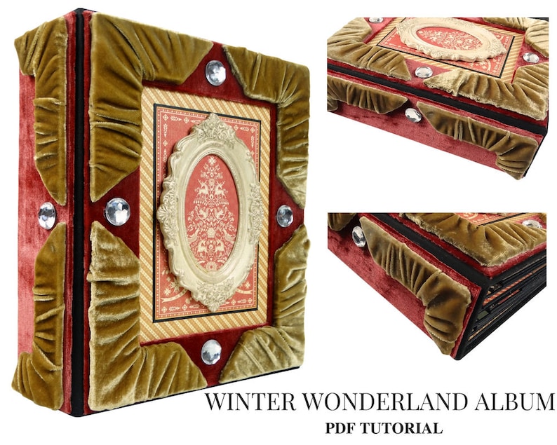 Winter Wonderland Mini Álbum Tutorial en PDF, Tutorial de Mini Álbum, Tutorial de Álbum de Recortes, Tutorial de Álbum de Recortes en PDF, Tutorial de Álbum de Navidad imagen 1