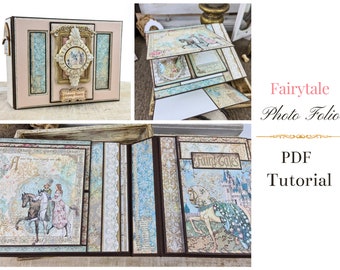 PDF TUTORIAL /Fairytale Photo Folio Tutorial / Scrapbook Tutorial/Photo Folio Album