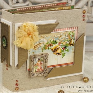 Tutorial en PDF del miniálbum Joy To The World, tutorial de scrapbooking