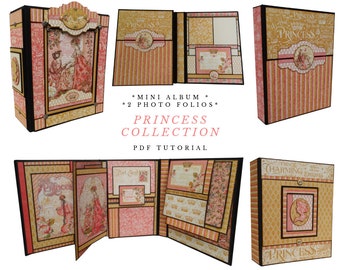 Princess Collection Mini Album PDFTutorial, Foto Folio Tutorial, Scrapbook AlbumTutorial
