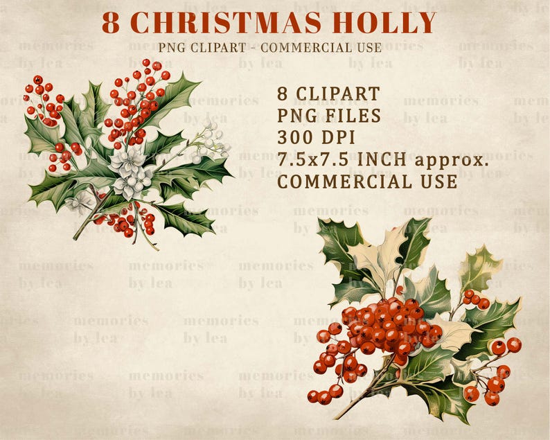 Christmas Holly Leaves Clipart, Christmas Holly Berries PNG Clipart ...
