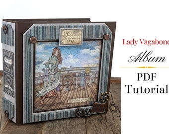 PDF TUTORIAL / Lady Vagabond Mini Album Tutorial / Scrapbook Tutorial