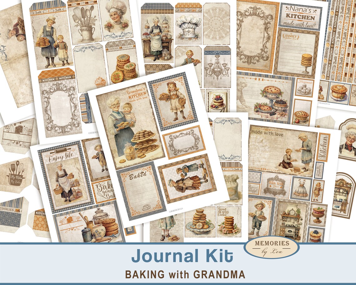 Baking Journal.pdf Junk Journal Baking With Grandma Ephemera Kit, Baking Journal Kit ...