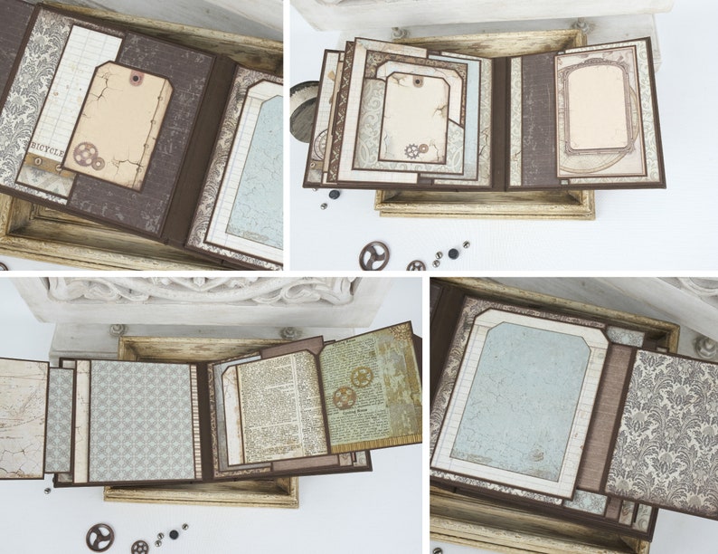 Mini album rapide et facile avec Stamperia Voyages Fantastiques 2 Tutoriel PDF, Tutoriel Scrapbooking image 5