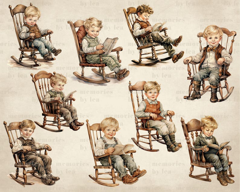 Child In Rocking Chair 9 Boy in Rocking Chair Clipart, Rocking Chair PNG Clipart, Little Boys ...
